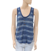Free People Heirloom Mystic Topaz Blouse Top XS
