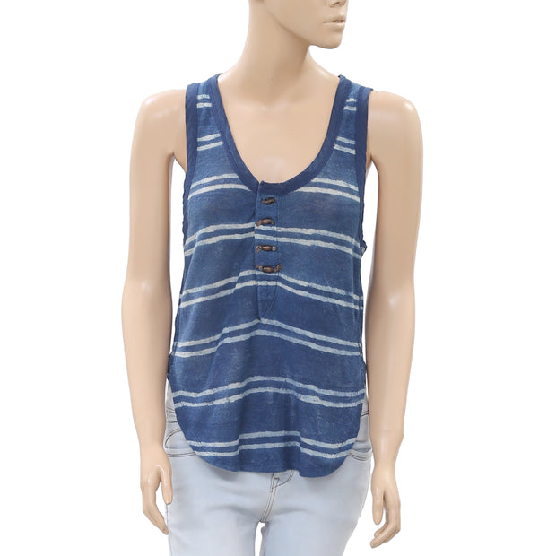 Free People Heirloom Mystic Topaz Blouse Top XS