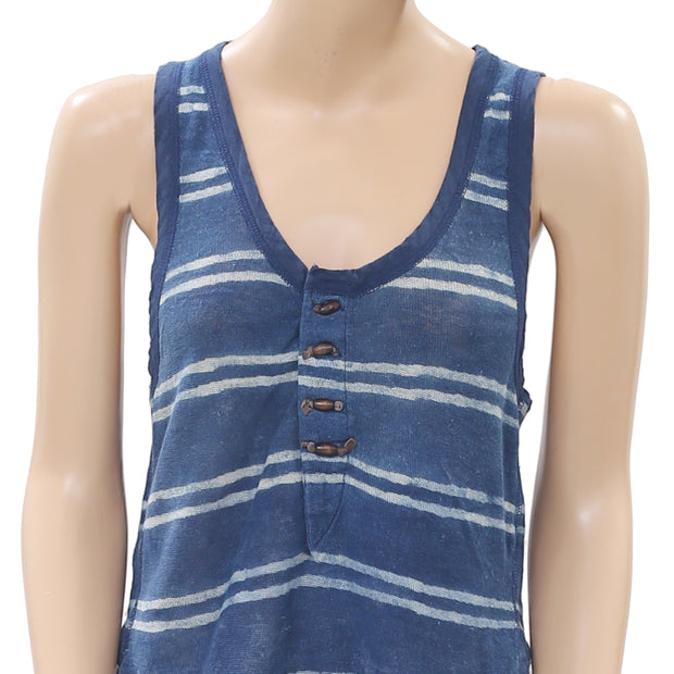 Free People Heirloom Mystic Topaz Blouse Top XS