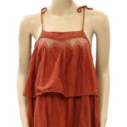 HappyxNature Kate Hudson Tiered Rust Midi Dress