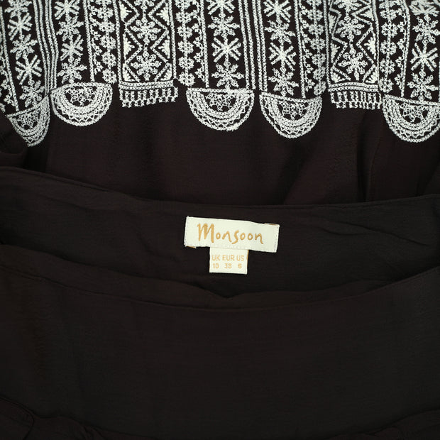 Monsoon Embroidered Mini Skirt M