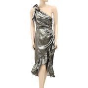 Anthropologie Shimmer One Shoulder Midi Dress