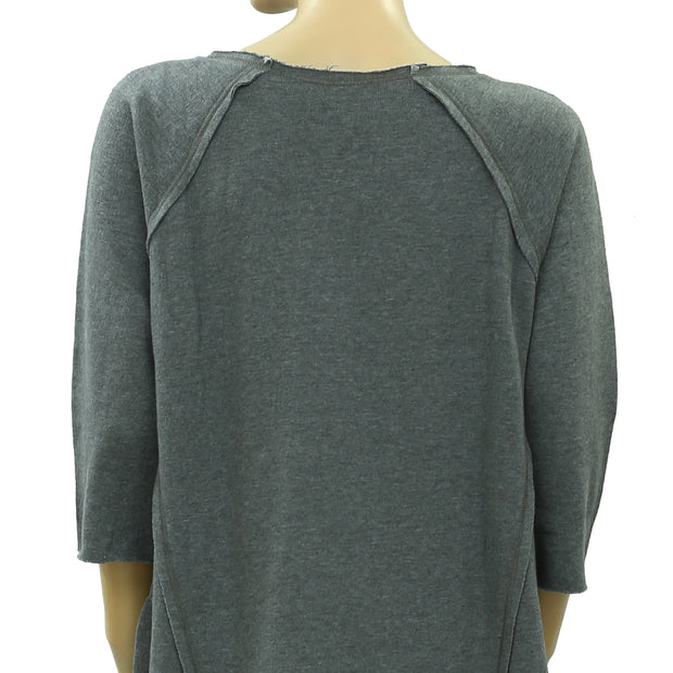 Soft Surroundings Gray Solid Pullover Tunic Top M