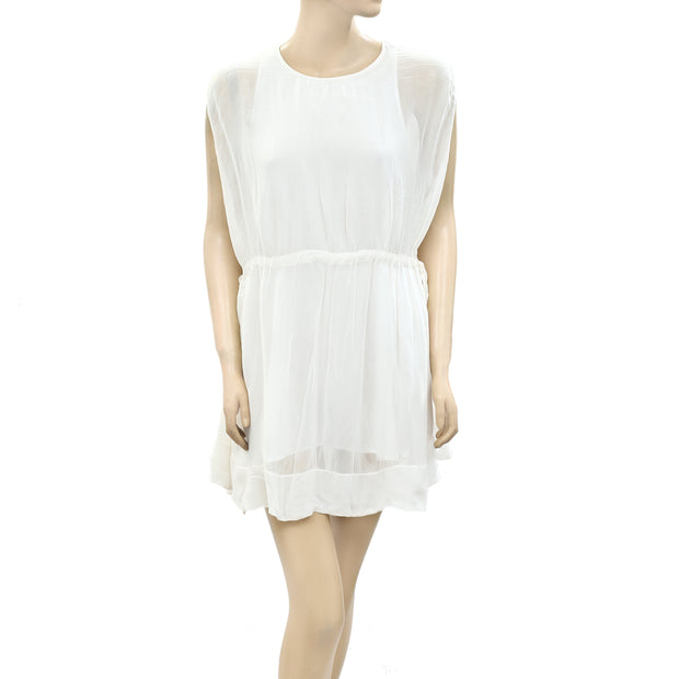 IRO Kimono Solid Tunic White Mini Dress M