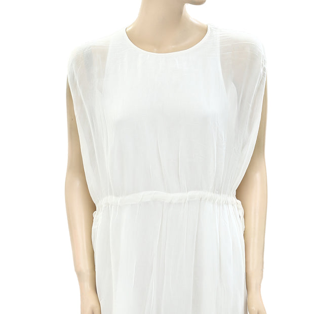 IRO Kimono Solid Tunic White Mini Dress M