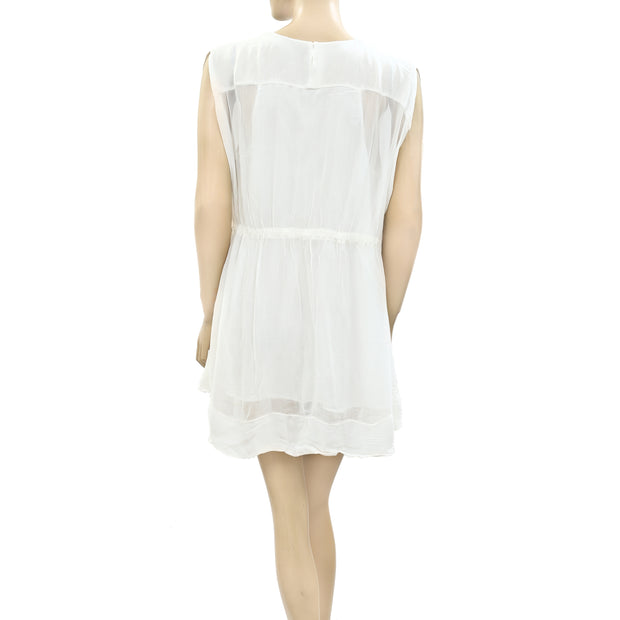 IRO Kimono Solid Tunic White Mini Dress M