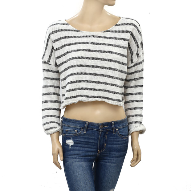Lucky Brand Womens Striped Crop Top