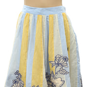 Maeve Anthropologie Rosalind Embroidered Midi Skirt