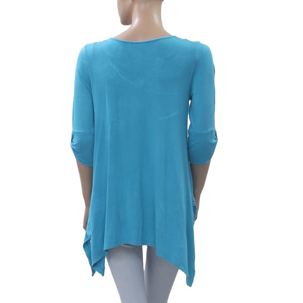 Caite Anthropologie Floral Embroidered Tunic Top S
