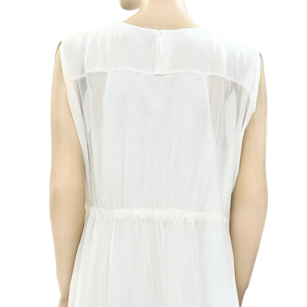 IRO Kimono Solid Tunic White Mini Dress M