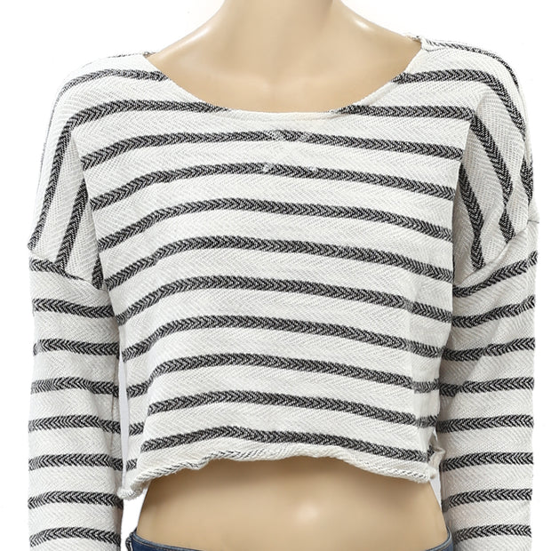 Lucky Brand Womens Striped Crop Top