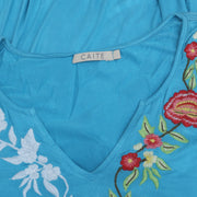 Caite Anthropologie Floral Embroidered Tunic Top S