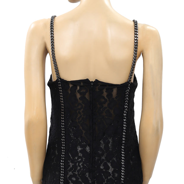 All Saints Asha Chain Black Mini Dress XS