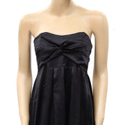 Saint Tropez Pleated Solid Black Tube Mini Dress XS