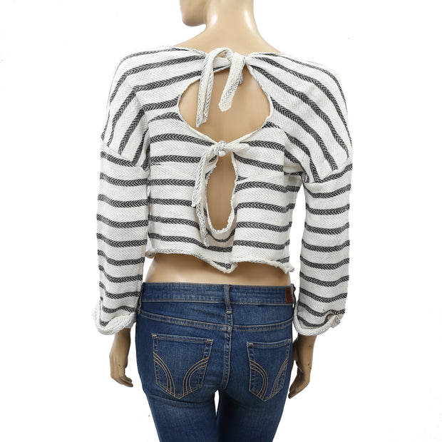 Lucky Brand Womens Striped Crop Top