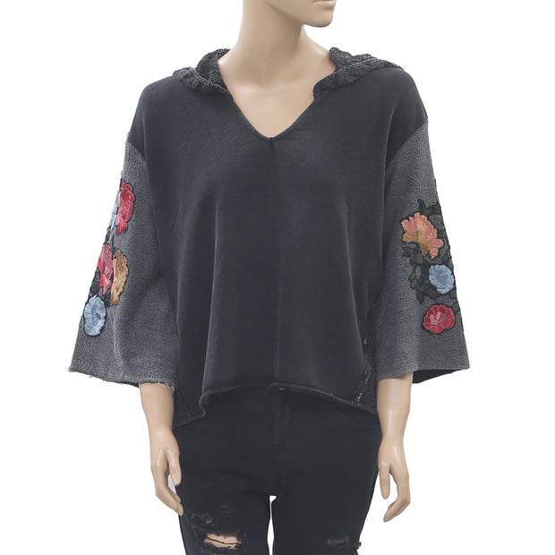 Pins & Needles Urban Outfitters Boxy Hooded Pullover Top L