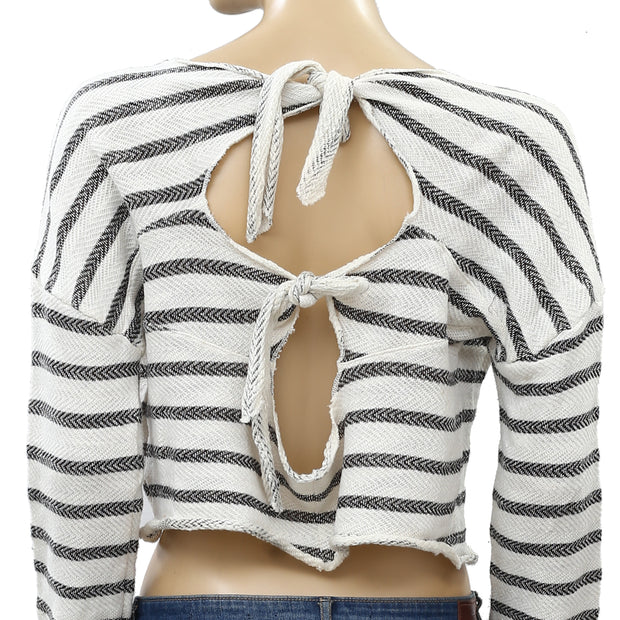 Lucky Brand Womens Striped Crop Top