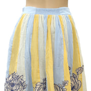 Maeve Anthropologie Rosalind Embroidered Midi Skirt