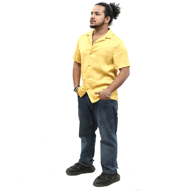 ASOS DESIGN Men's Revere Satin Buttondown Shirt M