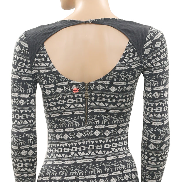 Biilabong Animal Printed Cutout Mini Dress S