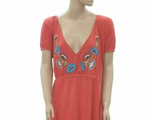 Caite Anthropologie Floral Embroidered Midi Dress