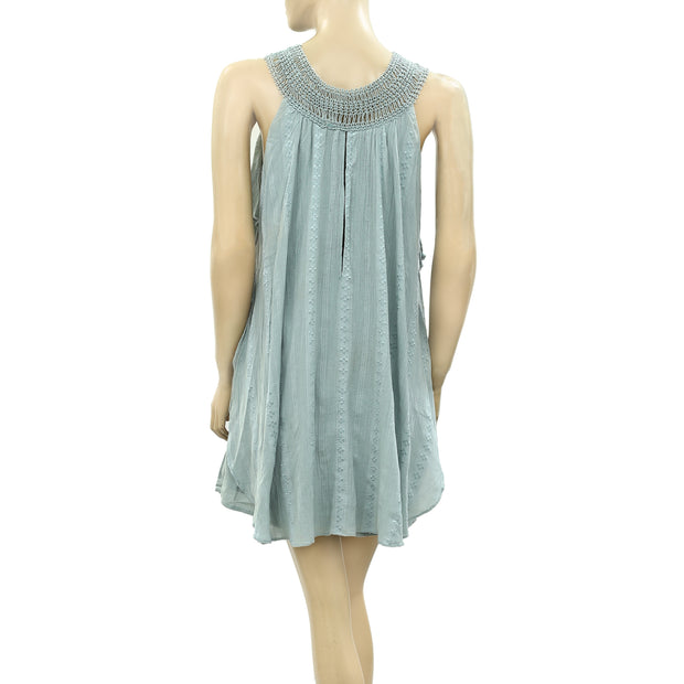 Free People Embroidered Crochet Lace Mini Tunic Dress S