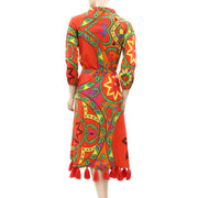 Rhode Resort Lena Wrap Floral Printed Wrap Midi Dress XS