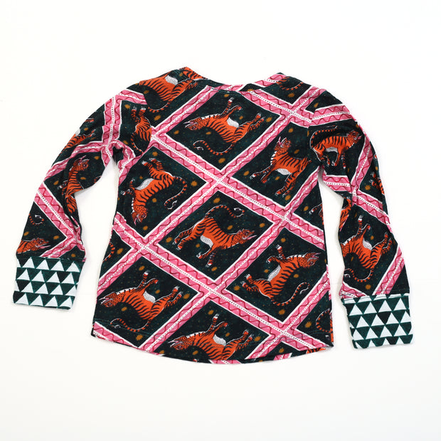 Anthropologie Kid's Girls Corinne Lent Tigress Flannel Pajama & Top 3T Yr