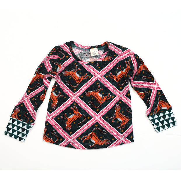 Anthropologie Kid's Girls Corinne Lent Tigress Flannel Pajama & Top 3T Yr