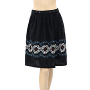 Anthropologie Floral Embroidered Mini Skirt XS