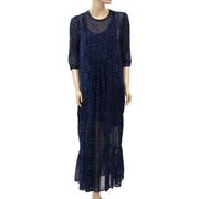 Free People Printed Tiered Maxi Dress M