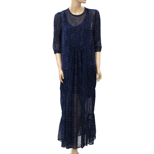 Free People Printed Tiered Maxi Dress M