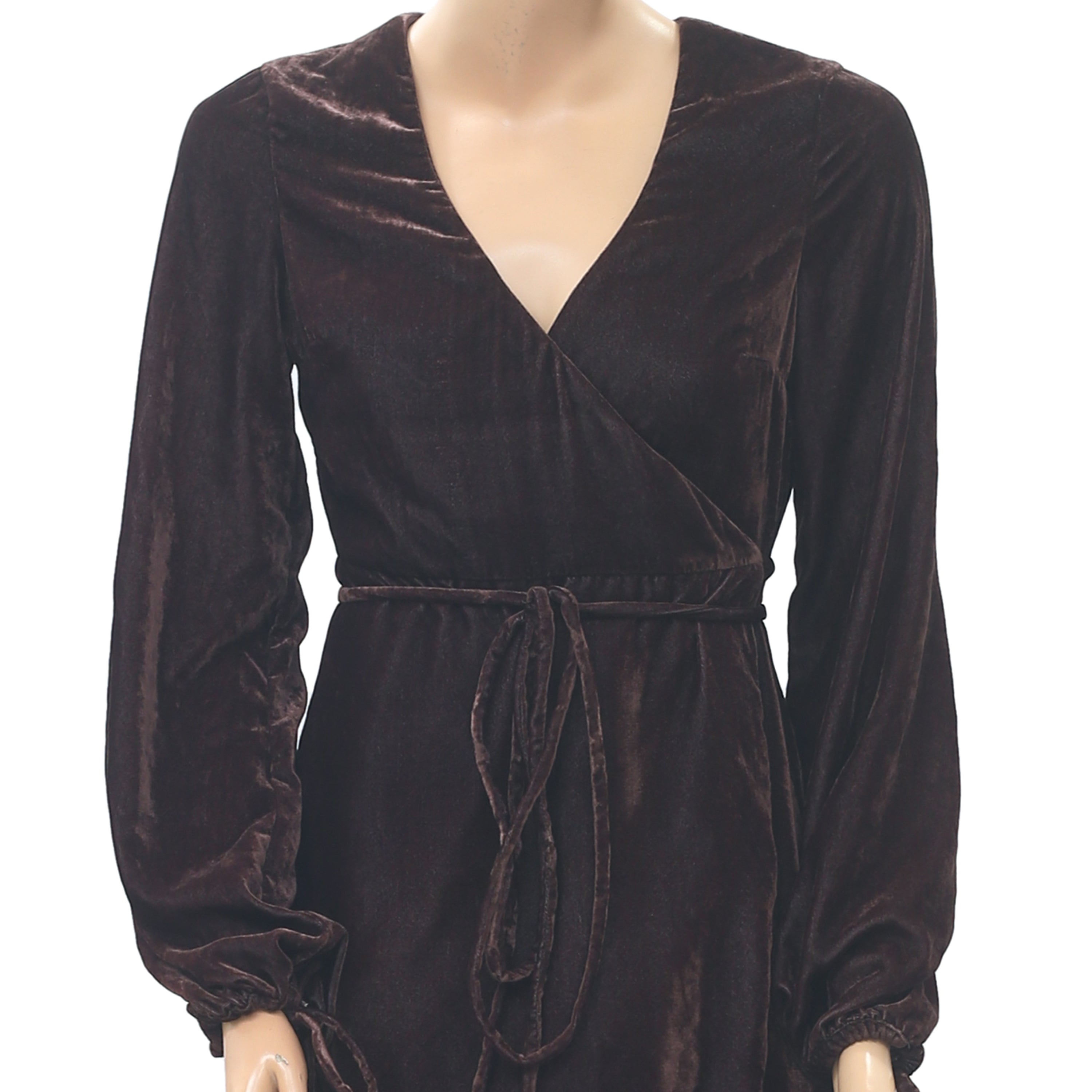 Topshop velvet wrap online dress