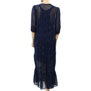 Free People Printed Tiered Maxi Dress M