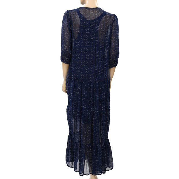 Free People Printed Tiered Maxi Dress M
