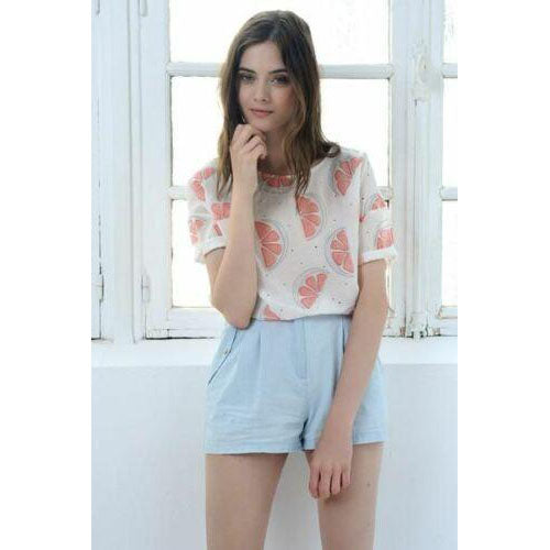 Des Petits Hauts Gisela 西柚印花衬衫上衣