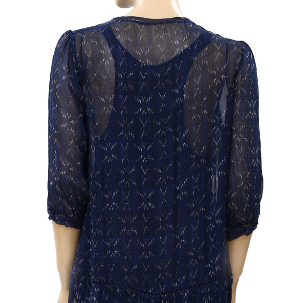 Free People Printed Tiered Maxi Dress M
