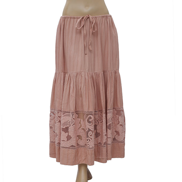 Ulla johnson Embroidered Crochet Lace Maxi Skirt S