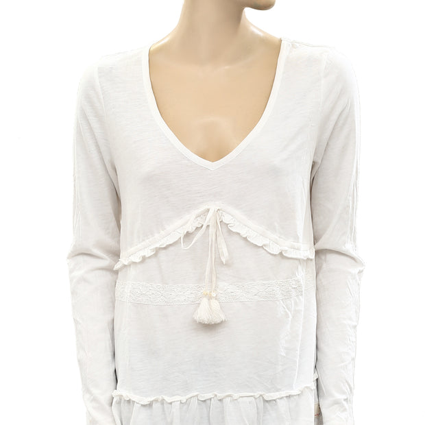 Odd Molly Anthropologie Whiteness Ruffle Blouse Top