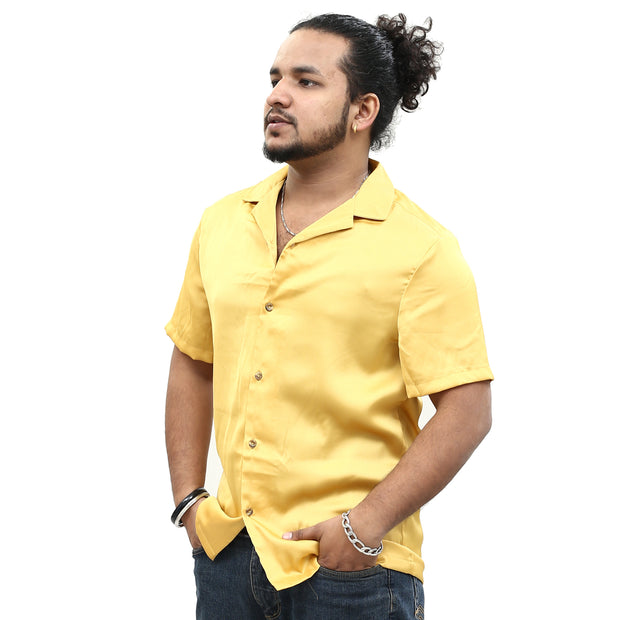 ASOS DESIGN Men's Revere Satin Buttondown Shirt M