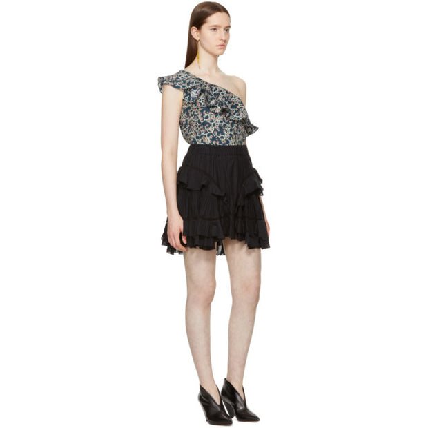 ISABEL MARANT ÉTOILE Thomy 一肩印花衬衫上衣 M-38