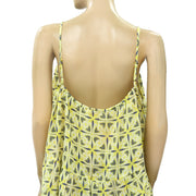 Anthropologie Beachy Ruffled Printed Cami Blouse Top L