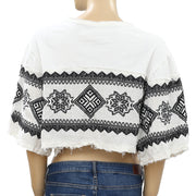 Urban Outfitters Kennet Embroidered Cropped Tee Top