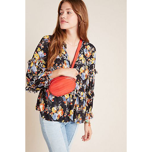 Maeve Anthropologie Myra Tiered Ruffle Top