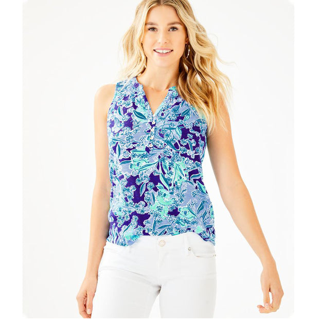 Lilly Pulitzer Essie Printed Tank Blouse Top