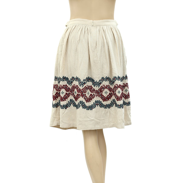 Belair Women Embroidered Beige Skirt  S