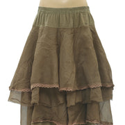 Ewa I Walla Lagenlook Tiered Tine Layered Banded Skirt M