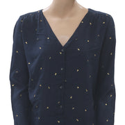Des Petits Hauts Romane Frutti 印花系扣海军蓝上衣