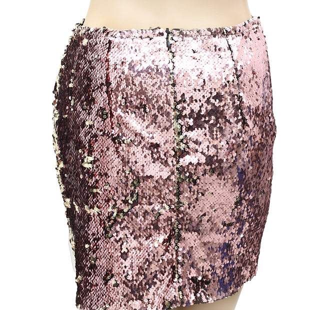 Topshop Sequin Drape Pensil Mini Skirt S6
