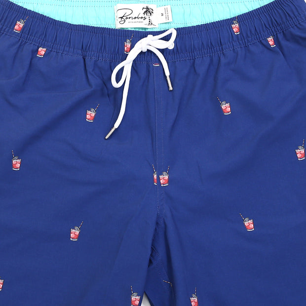 Bonobos Riviera Recycled Swim Trunks Spritz Printed Navy Shorts M